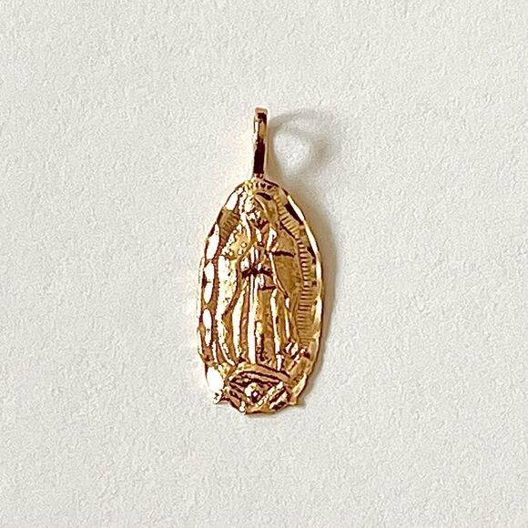 Guadalupe Virgin Mary 14k Solid Gold Pendant | perfect gift | faith | Guadalupe - Picture 1 of 14